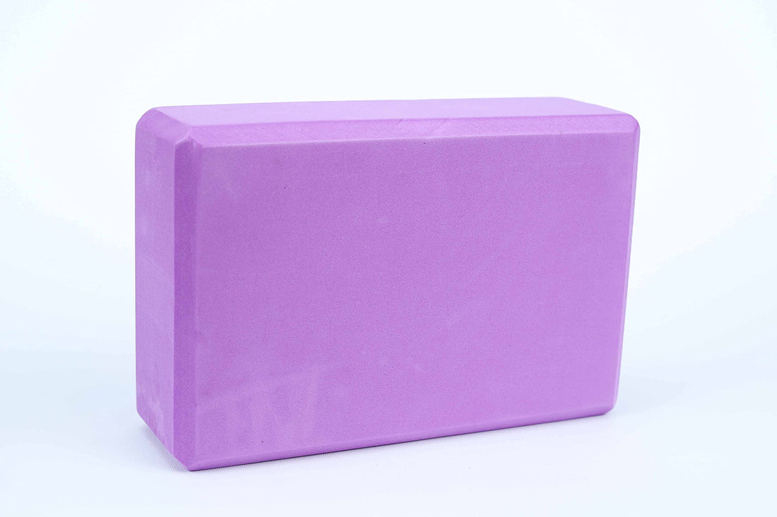 Yoga block, non-slip and moisture resistant high density foam block, for home exercise, pilates,yoga, fitness, workouts, improve balance & flexibility - purple