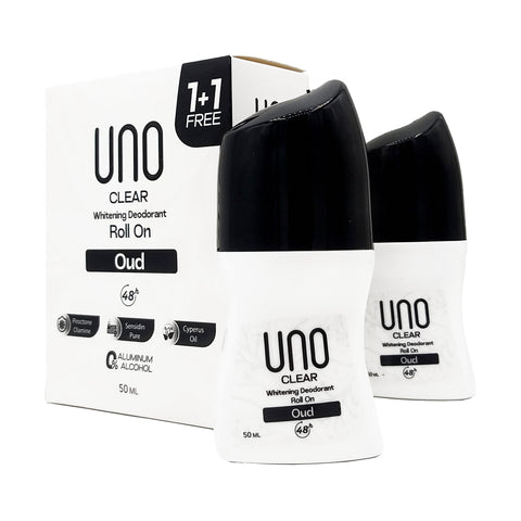 UNO Clear Whitening Creamy Deodorant Roll On (Pack Of 2) With The Scent Of OUD - 50 ml