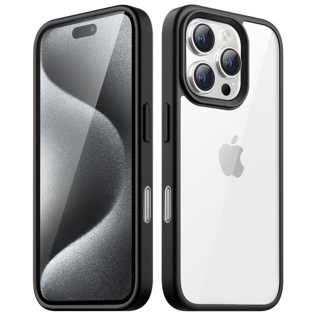 Dl3 Mobilak Case For iPhone 16 Pro Max 6.9-Inch, Crystal Clear Case [Not Yellowing] [Military Grade Drop Protection] Shockproof Protective Case Transparent Protective Slim Cover (Black)