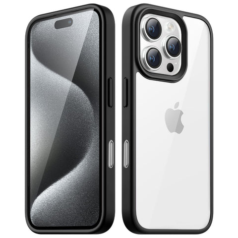 Dl3 Mobilak Case For iPhone 16 Pro Max 6.9-Inch, Crystal Clear Case [Not Yellowing] [Military Grade Drop Protection] Shockproof Protective Case Transparent Protective Slim Cover (Black)