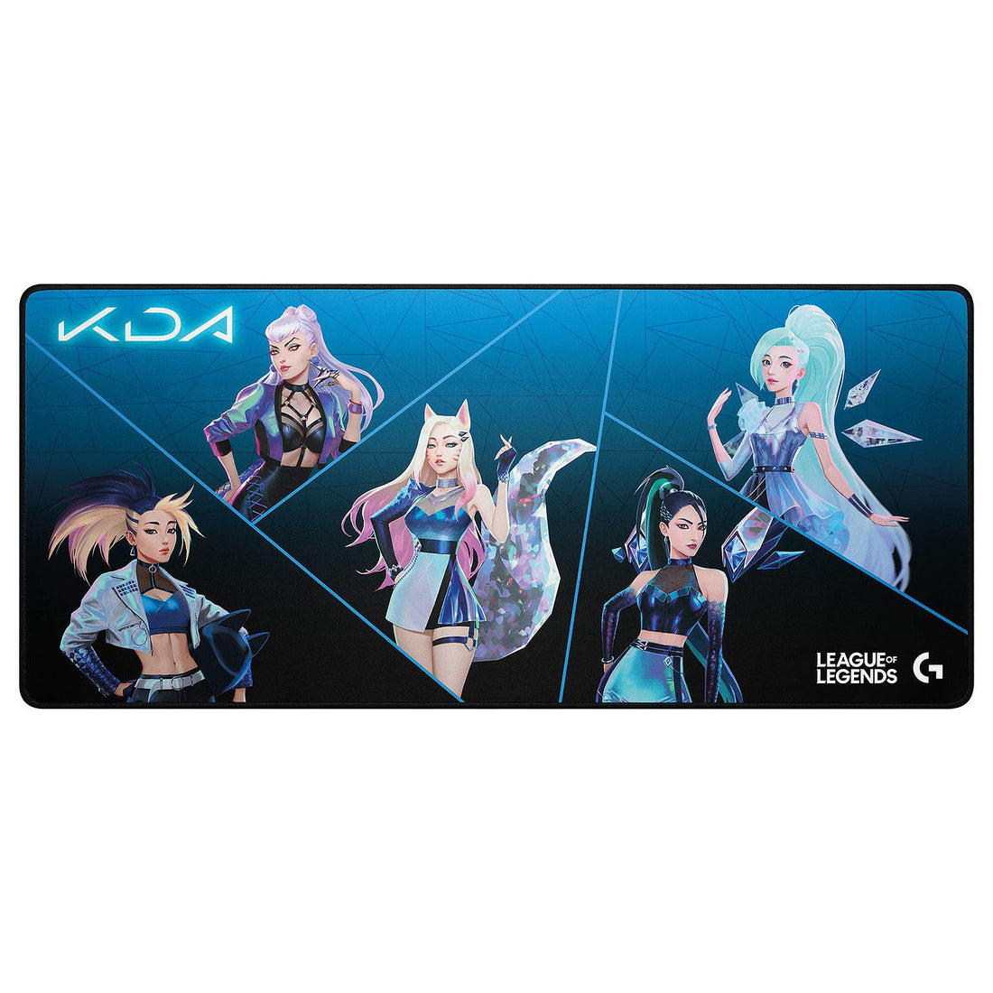 Logitech G840 K/DA XL Cloth Gaming Mouse Mat - 3 mm Thin Pad, Stable Rubber Base, Official League of Legends Gaming Gear - Multicolor
