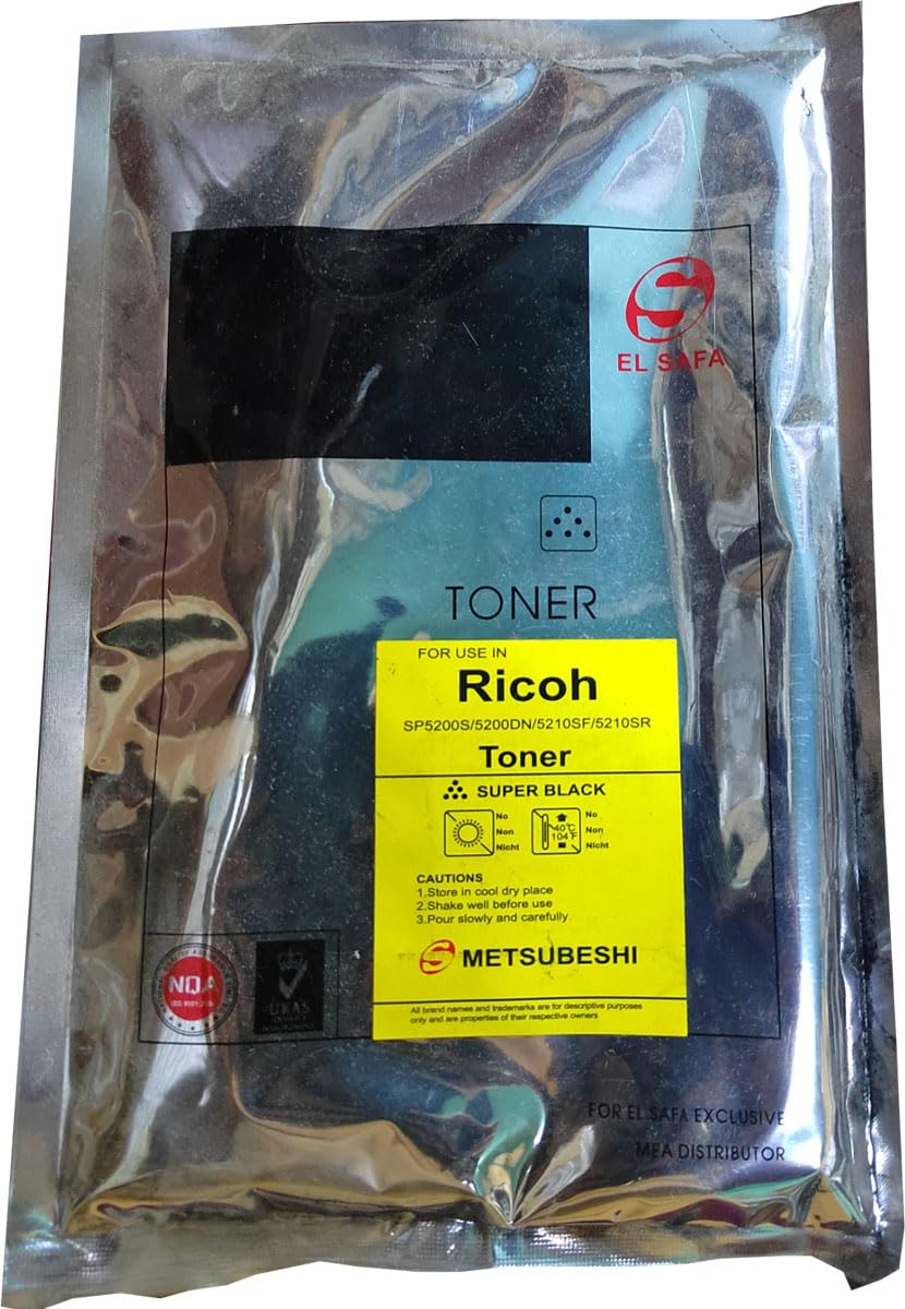 Toner Refill for Ricoh Printers SP5200s, SP5200DN, SP5210SF, SP5210SR, 400g, High Yield, Black, Includes Toner Cartridge