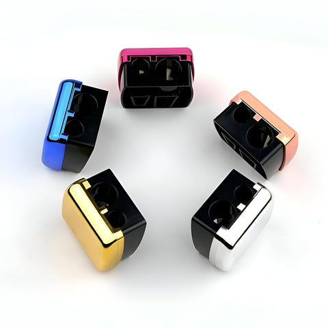 2-Pack Makeup Sharpener - Ergonomic dual-ended sharpener for cosmetic eyebrow pencils, assorted colors ensure vibrant, long-lasting results. (5pcs)
