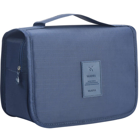Veyarien Travel Toiletry Bag, Hanging Toiletries Wash Bag Makeup Cosmetic Organizer Bags for Women Girls Kids Waterproof Foldable (Navy Blue)