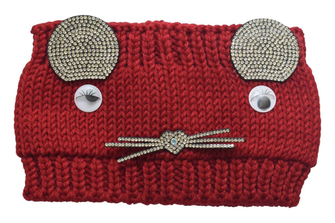 Daphne Wide Cat Hairband For Girls - Burgandy