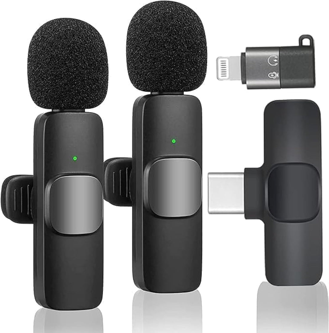 K9 Dual Wireless Microphone Works, Digital Mini Lavalier Microphones, Lapel Clip-on Collar Microphone