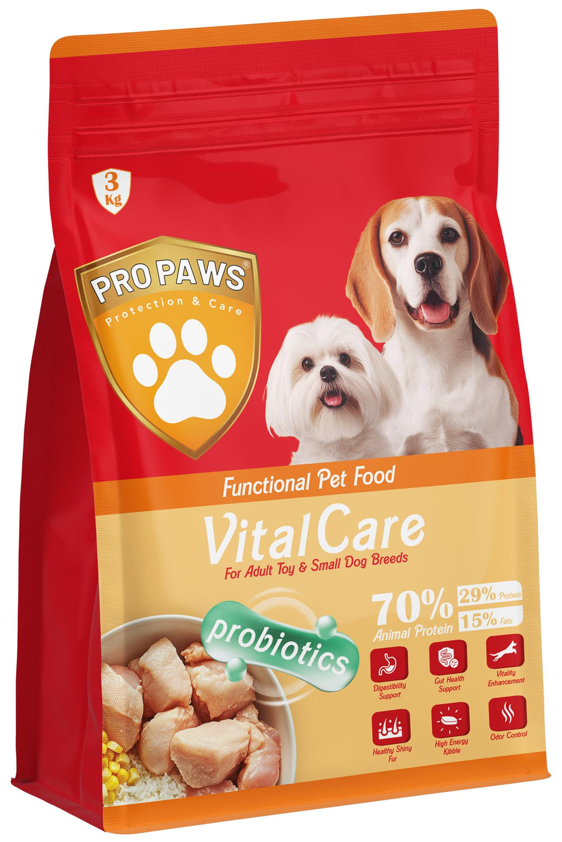Vital Care Dry Food For Adult Toy and Small Dogs Breeds 1.5 Kilogram (3 Kilogram)
