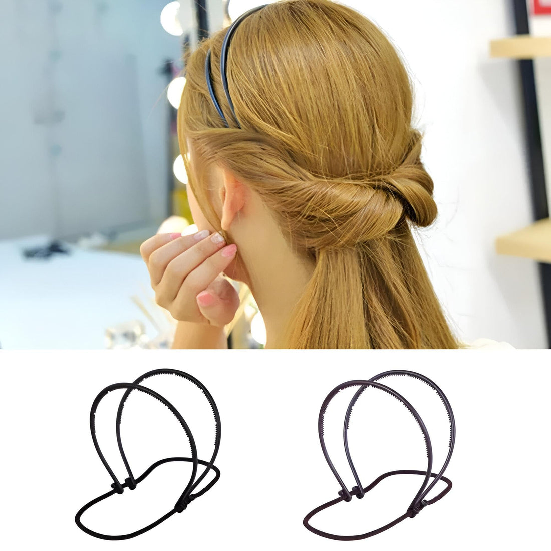 Upgrade your hair game with our trendy modern hair ties, featuring unique designs and vibrant colors that not only keep your hair safe but also make a bold fashion statement. (2 Pack)