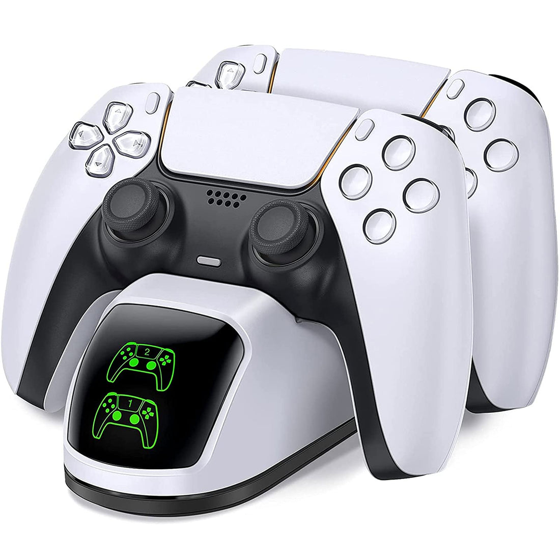 BEBONCOOL PS5 charging station PS5 controller charger for Playstation 5 DualSense Controller,PS5 controller charging dock for Sony PS5 Remote w/Fast Charging Type C Cable White