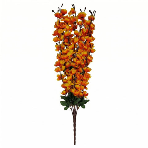 55cm Artificial Peach Flowers Bouquet 9 Branches Realistic Artificial Roses Multiple Colors for Home Decor Table Office Party Wedding Decoration (Orange)