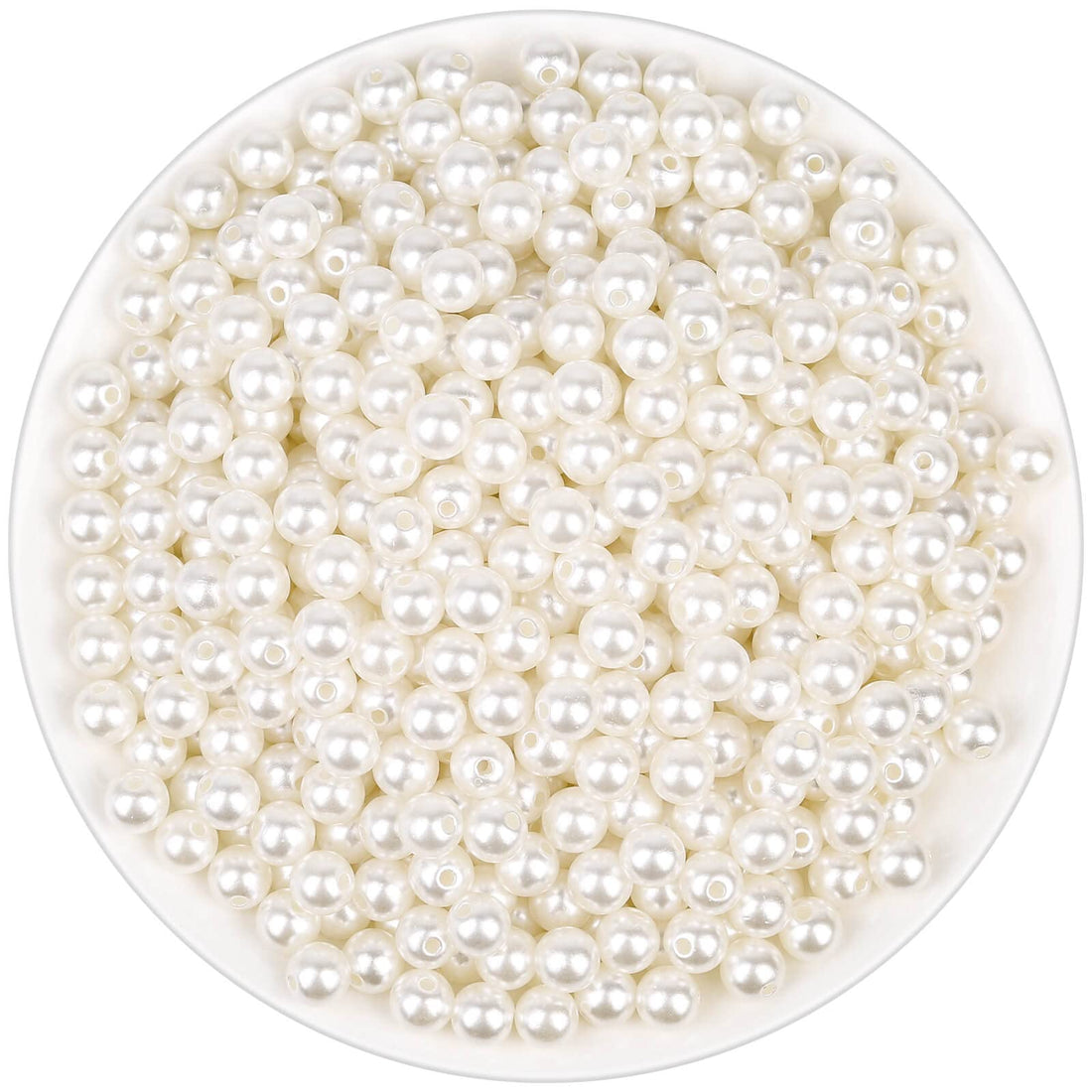 anezus Pearl Beads for Craft, 800pcs Ivory Faux Fake Pearls, 8 MM Sew on Pearl Beads with Holes for Jewelry Making, Bracelets, Necklaces, Hairs, Crafts, Decoration and Vase Filler