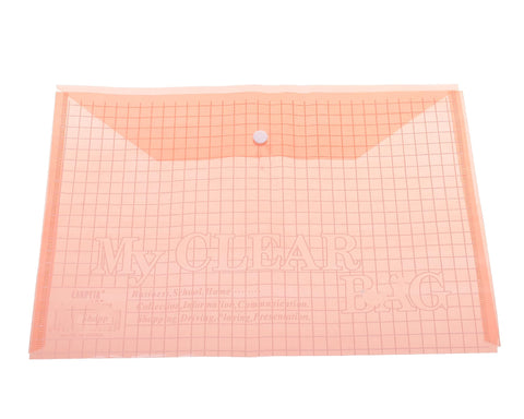 Simba File with Capsule Squares Foolscap 180 Micron Orange Model FC20918 Sturdy Plastic Folder Designed for Organized Paper Storage