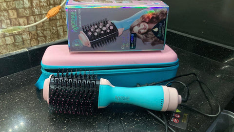 2500W Professional Hair Styler Hair Styler Hair Dryer Easy 3 Heat Levels Hair Straightener Brush With Bag Hiddba Styling Smoothing Curl All Hair Types - cr 8210