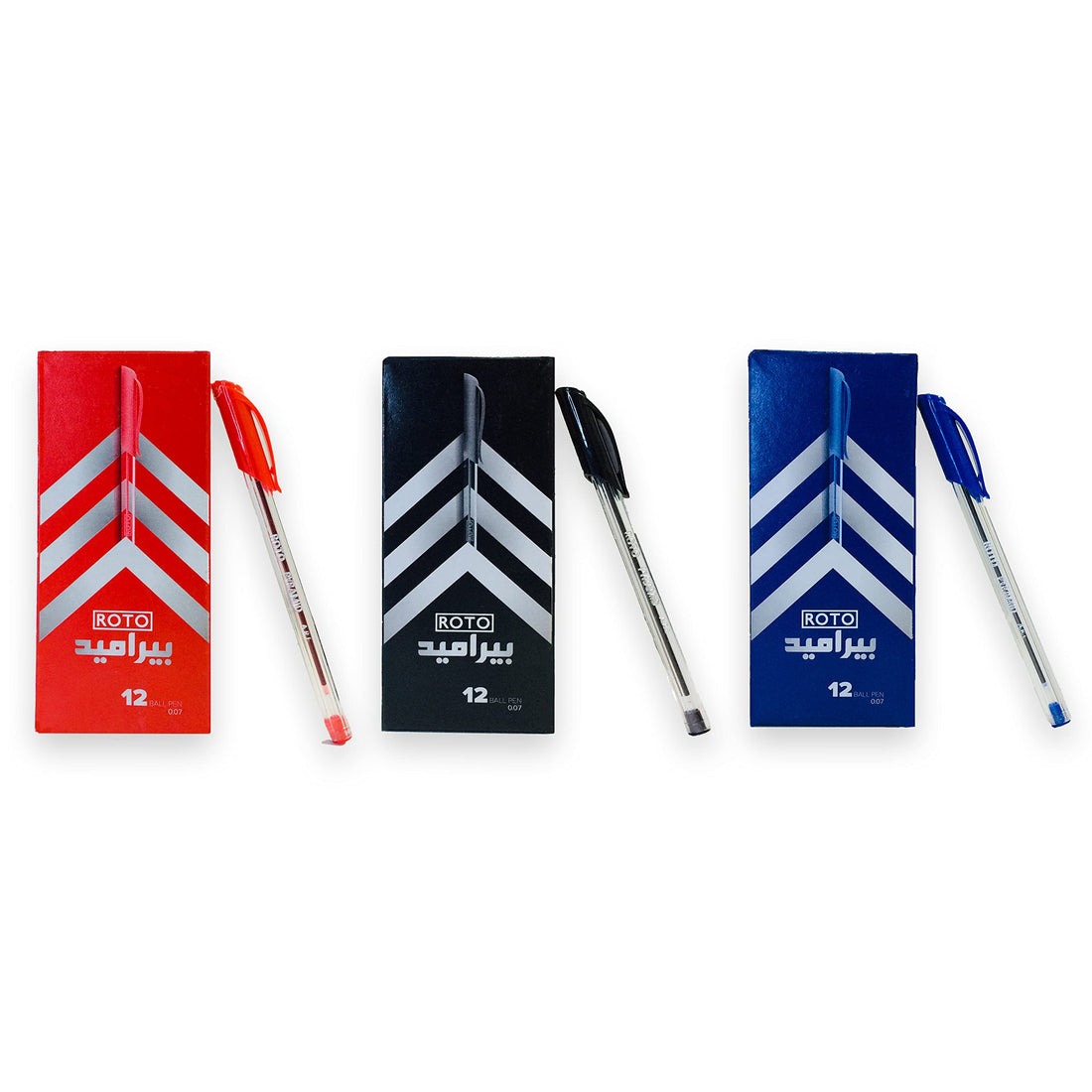 Set of ROTO Pyramid Pens 0.7mm (Blue, Black, Red) 36 Pens