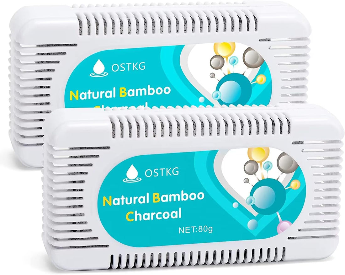 Fridge Deodorizer (2 Pack) - More Effective Than baking soda for fridge and freezer - Natural and Unscented Activated Charcoal