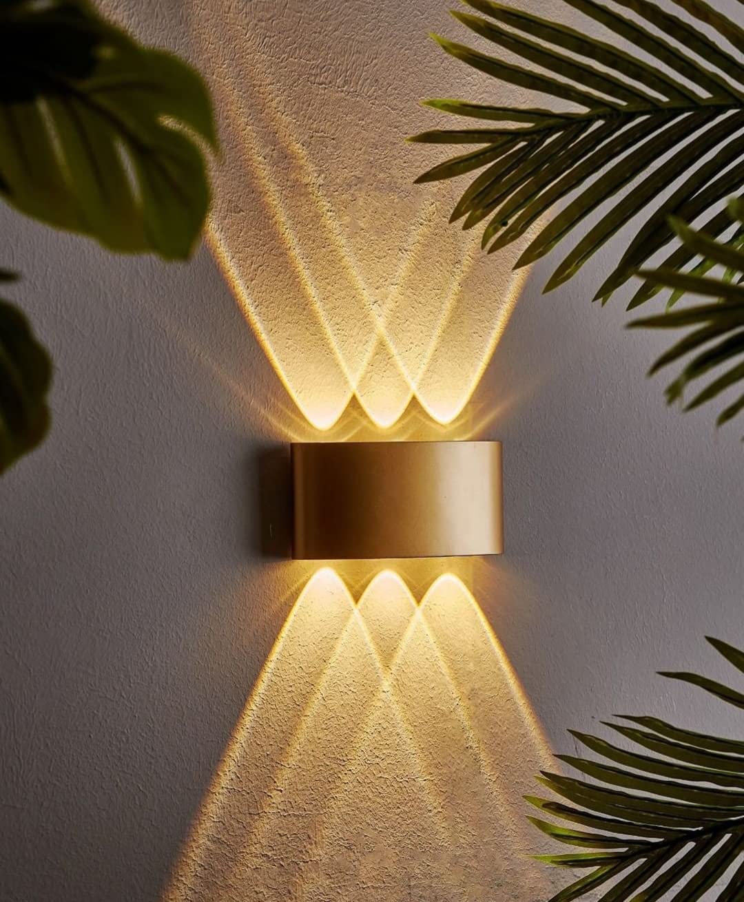 Outdoor and Indoor LED Wall Lamp, Gold, 6W, 3x3in