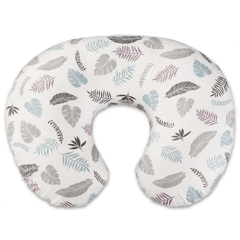 sundee Nursing Pillow for Infant Feeding Cushion, Newborn Support Pillow for Breastfeeding Baby and Bottle Feeding, with Washable Pillow Cover for Boys & Girls - White Leaf