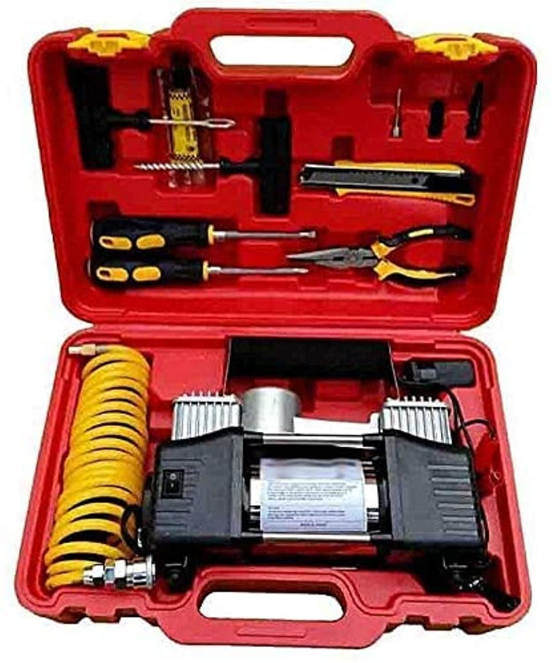 Generic Electric Car Compressor Tire Inflator 2 Bag Emergency Kit