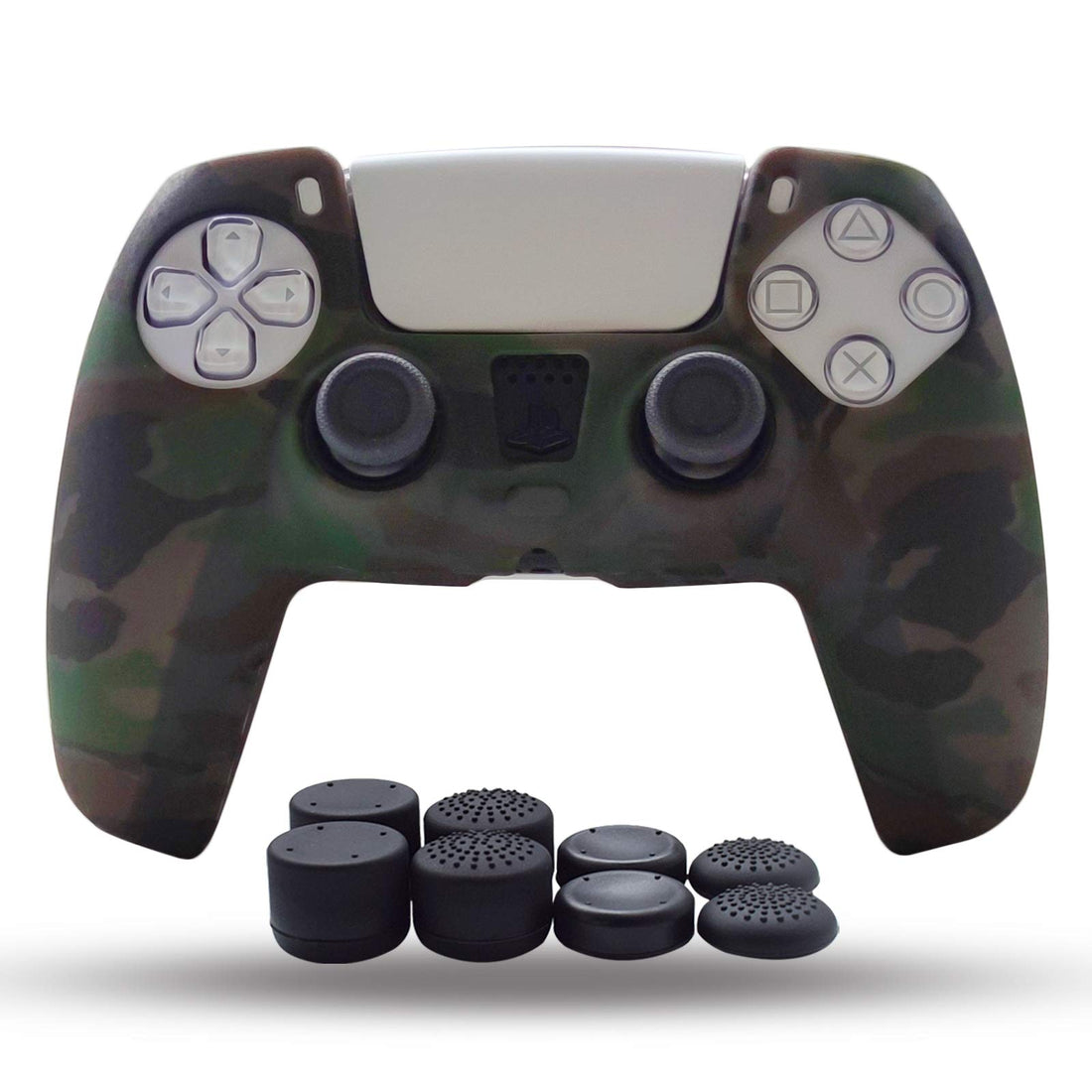PS5 Controller Skin,Silicone Grips for PlayStation 5 PS Controller Anti Slip Cover Case Protector for Dual Sense 5 Controller(Grey) - 8pcs Pro Thumb Grips