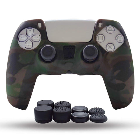 PS5 Controller Skin,Silicone Grips for PlayStation 5 PS Controller Anti Slip Cover Case Protector for Dual Sense 5 Controller(Grey) - 8pcs Pro Thumb Grips
