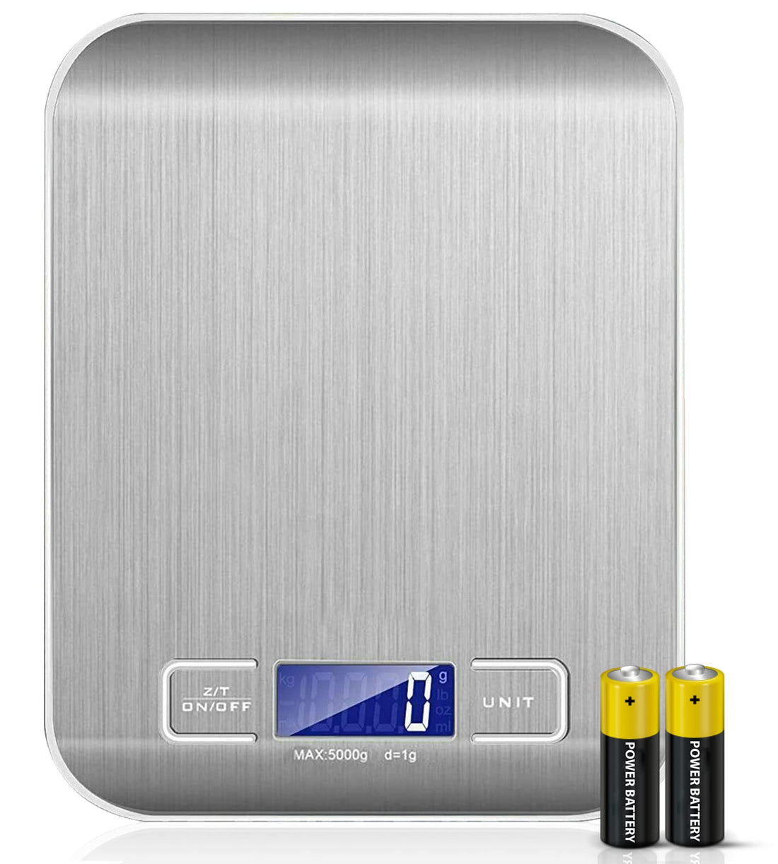 GRIFEMA - GA2002, Kitchen Scale with LCD Display, Stainless Steel, Multifunctional Food Scale 5kg/11lbs, Blue [Amazon Exclusive]