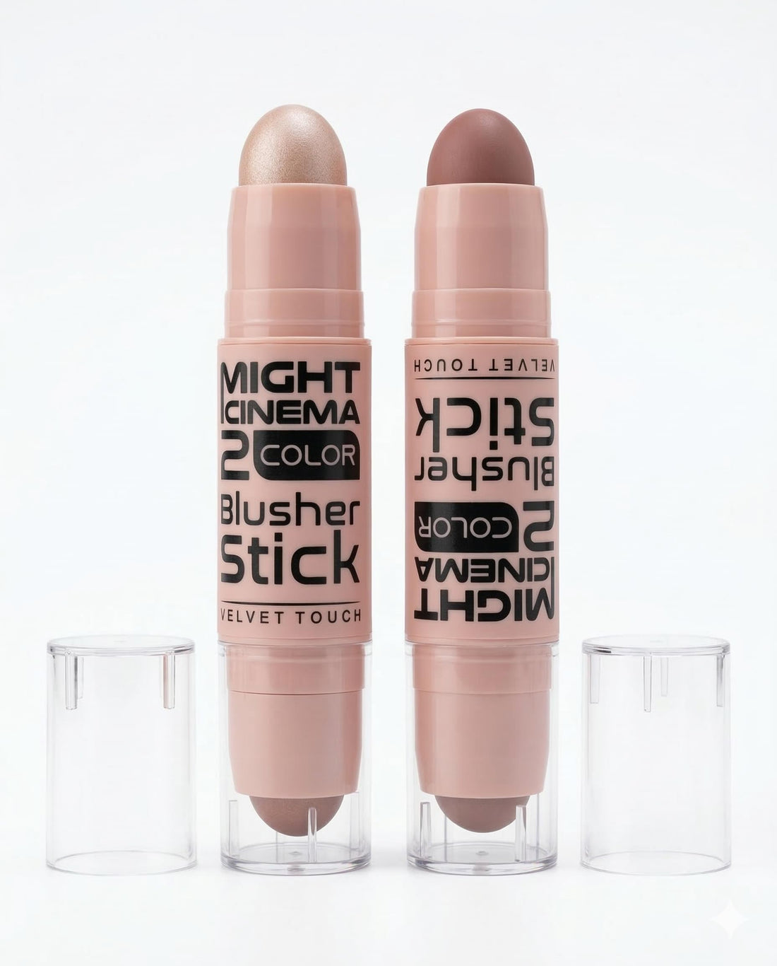 Might Cinema 2 Color Blusher Stick, Velvet Touch, Dual-Ended Blush Stick, Shade 102