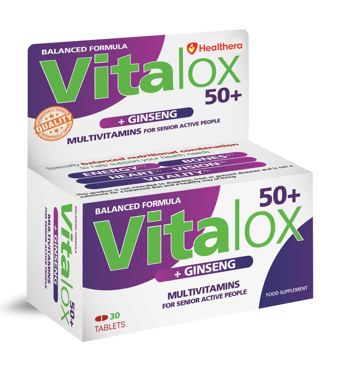 50+, Nutritional Supplement, Supports Energy Management, Heart Health, Vitality, Normal Vision, Bone Health