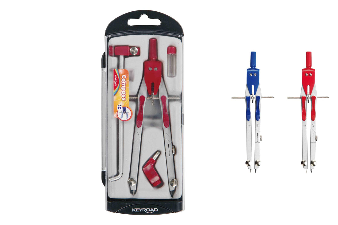 Keyroad Metal Compass Set 4 Pieces Assorted Colors Model KR971412