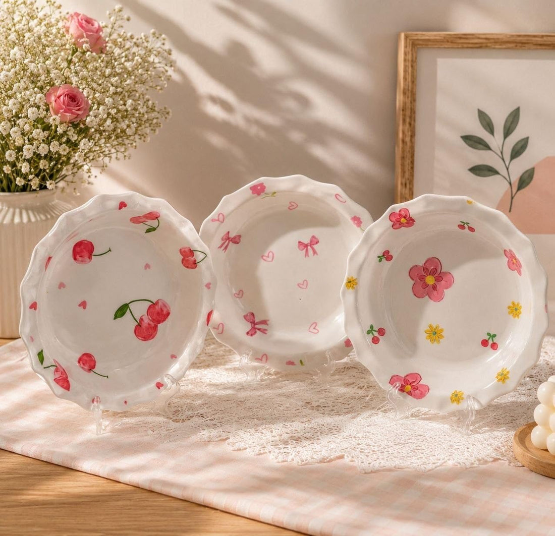 Acrylic Serving Dish Set, Round Plates, 3-Piece Set for Desserts, .Ais
