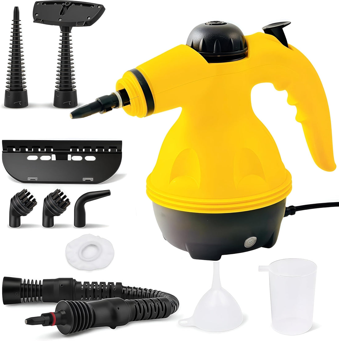 Portable Steam Cleaner - 1200W, 3.0 BAR high-pressure steam with 350ml water tank and 9-in-1 tools for effective, chemical-free cleaning of tiles, glass, upholstery, and car interiors.