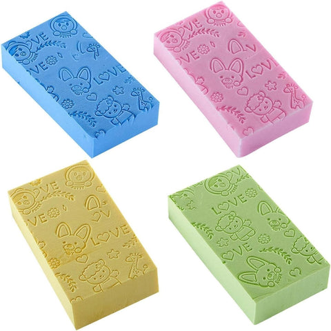 1 Piece Soft Body Bath Sponge, Dead Skin Exfoliator, Cartoon Design, Blue
