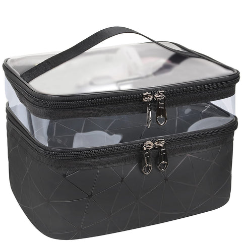 MKPCW Makeup Bags Double Layer Travel Cosmetic Cases Make up Organizer Toiletry Bags