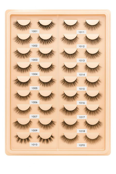 20 Pairs Mixed False Eyelashes Set – Natural to Full Volume Styles – Lightweight Soft Lashes with Mixed Lengths & Densities – Reusable Handcrafted Lashes for Daily & Glam Looks