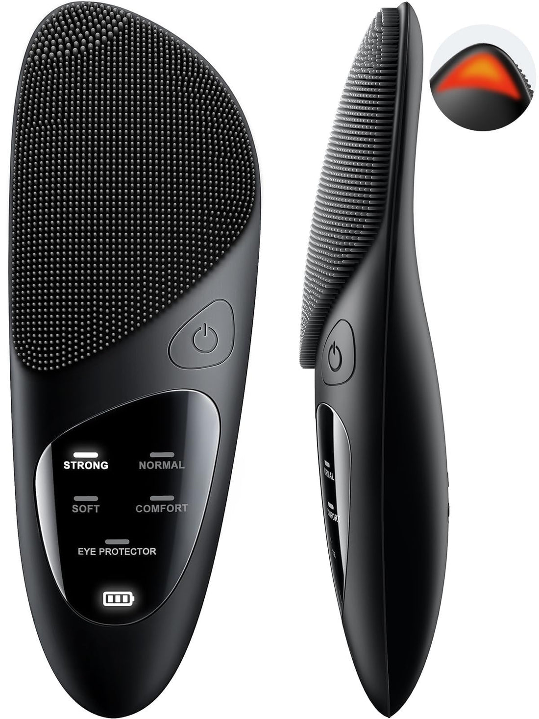 Facial Cleansing Brush Face Scrubber IPX7 Waterproof Rechargeable Brush, 4 Modes with Eye Protection, Electric Vibrating Cleanser System for Cleaning, Exfoliating, Massaging (Black)