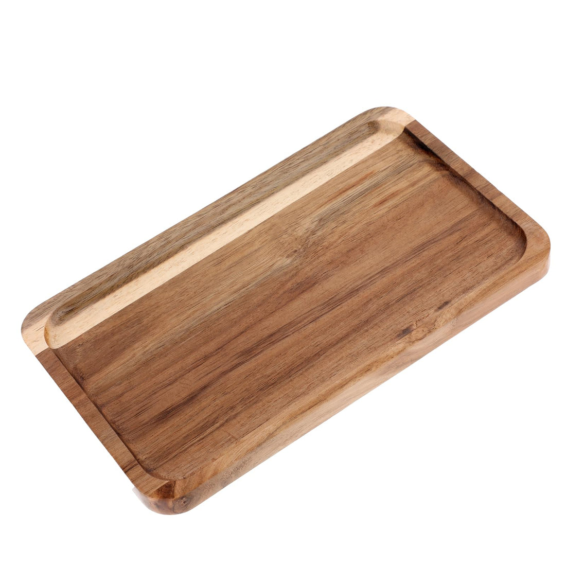 9.8 x 5.9-inch Acacia Wood Serving Trays Rectangle Wood Plate Small Wooden Serving Trays Cake Appetizer Plates Charcuterie Platter Board Decorative Tray for Organizing and Home Decor
