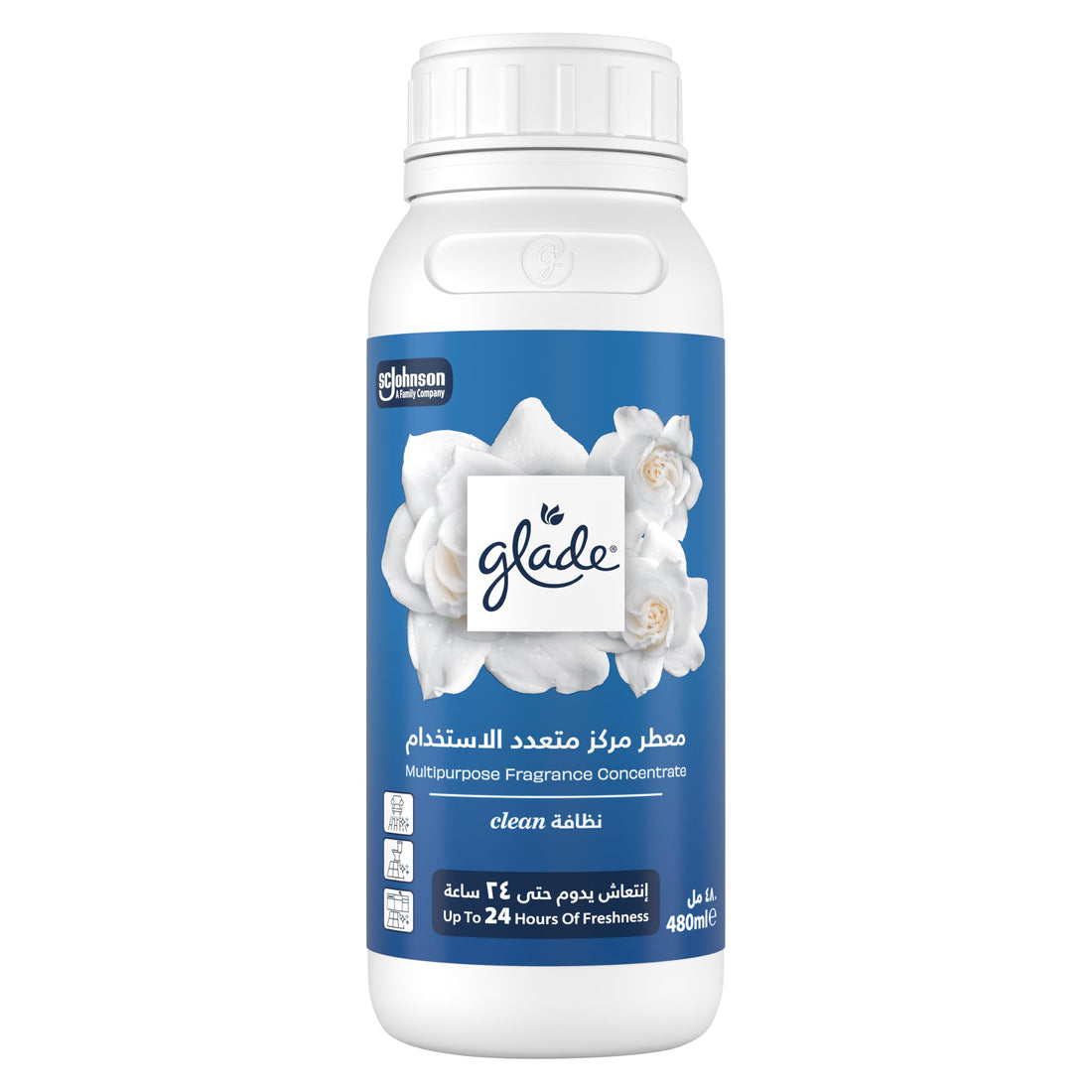 Glade Multipurpose Fragrance Concentrate, Clean Scent, 480 ml, 24 Hours Fresh