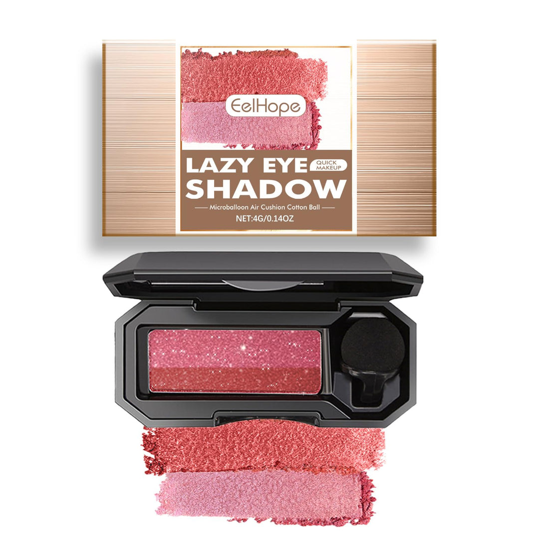 fashion mania New Two Color Eye Shadow Plate, Natural Effect, Portable Two Tone Eyeshadow, Highly Pigmented Eyeshadow, Lightweight and Smoothing Powder for Charming Eye Makeup (Peach pink)