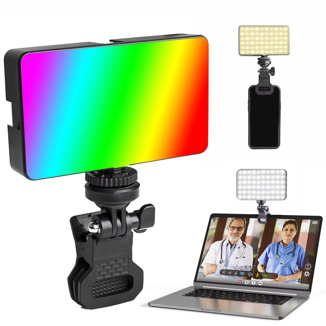 Selfie Fill Light, LED Camera Light, Photography Lighting Rechargeable 2700-6500K Portable Clip on for Tablet/Laptop/TikTok/Video/Desktop Filming/Studio Shooting