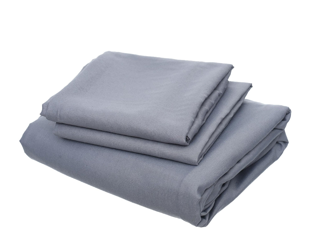 Sheet and Pillowcase Set 3-Pieces, 160 cm x 200 cm Size, Gray