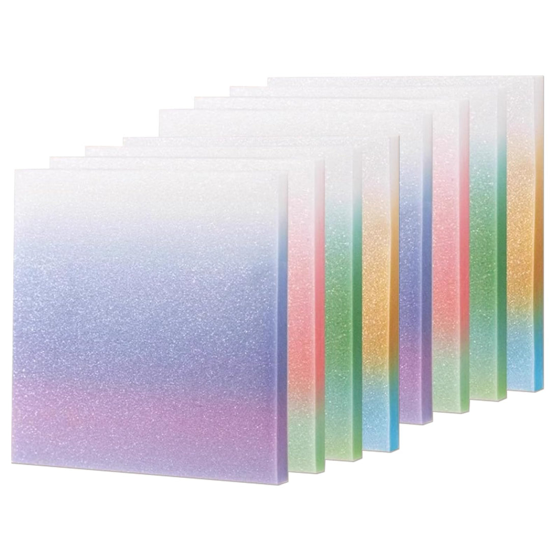 Gradient Transparent Sticky Notes, 3x3 Inch (8x8 cm) Waterproof See-Through Self-Adhesive Pads 8 Packs × 50 Sheets Bible Journaling Annotation Study Notes Office School Supplies