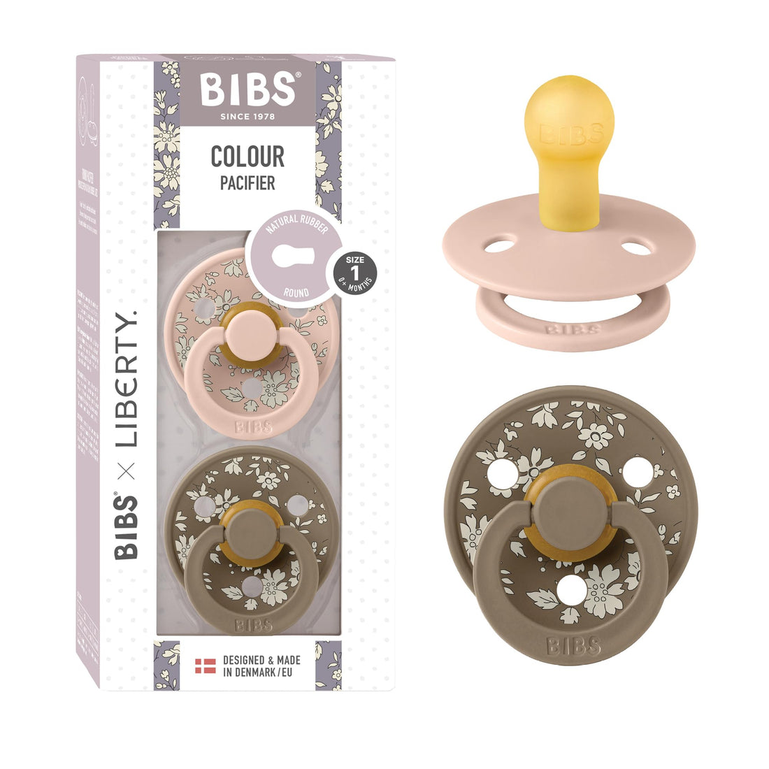 Bibs BIBS x Liberty 2 PACK Colour Capel Latex Size 1 Blush Mix