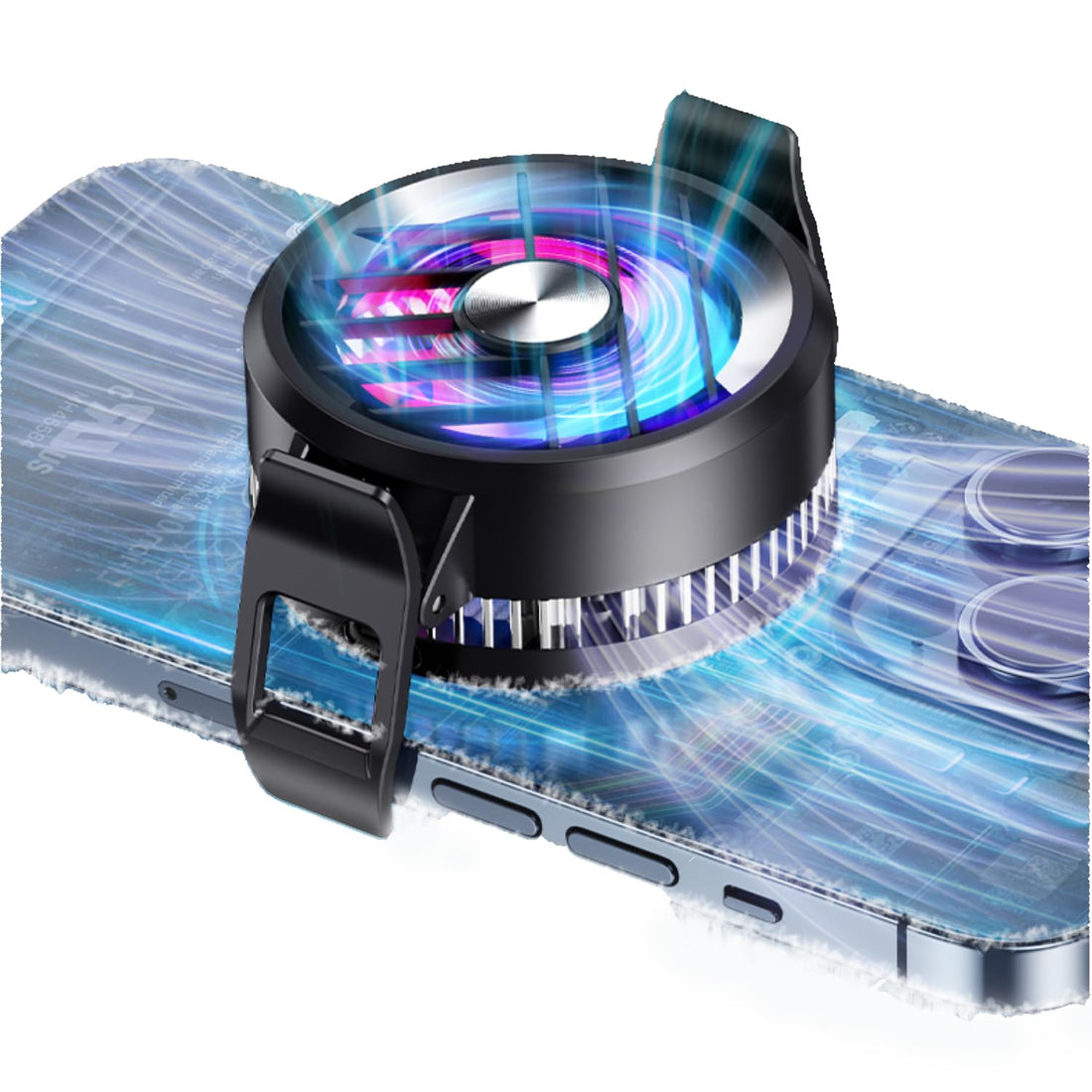 CHONCHOW Wired Instant Mobile Cooler with Back Clip| Cooling pad | Gaming Fan | for Superfast Cooling Enhanced Refrigeration Chip Compatible for iPhones & Android Devices