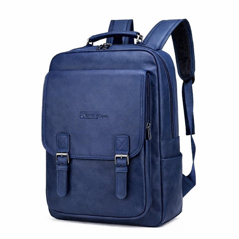 Energy Case Faux Leather Backpack, Slim Laptop Backpack Travel Waterproof Pack Weekend Daypack Bag for Men Women Vegan Faux Leather Backpack for Men Women, Fashion Bag, Travel Backpack