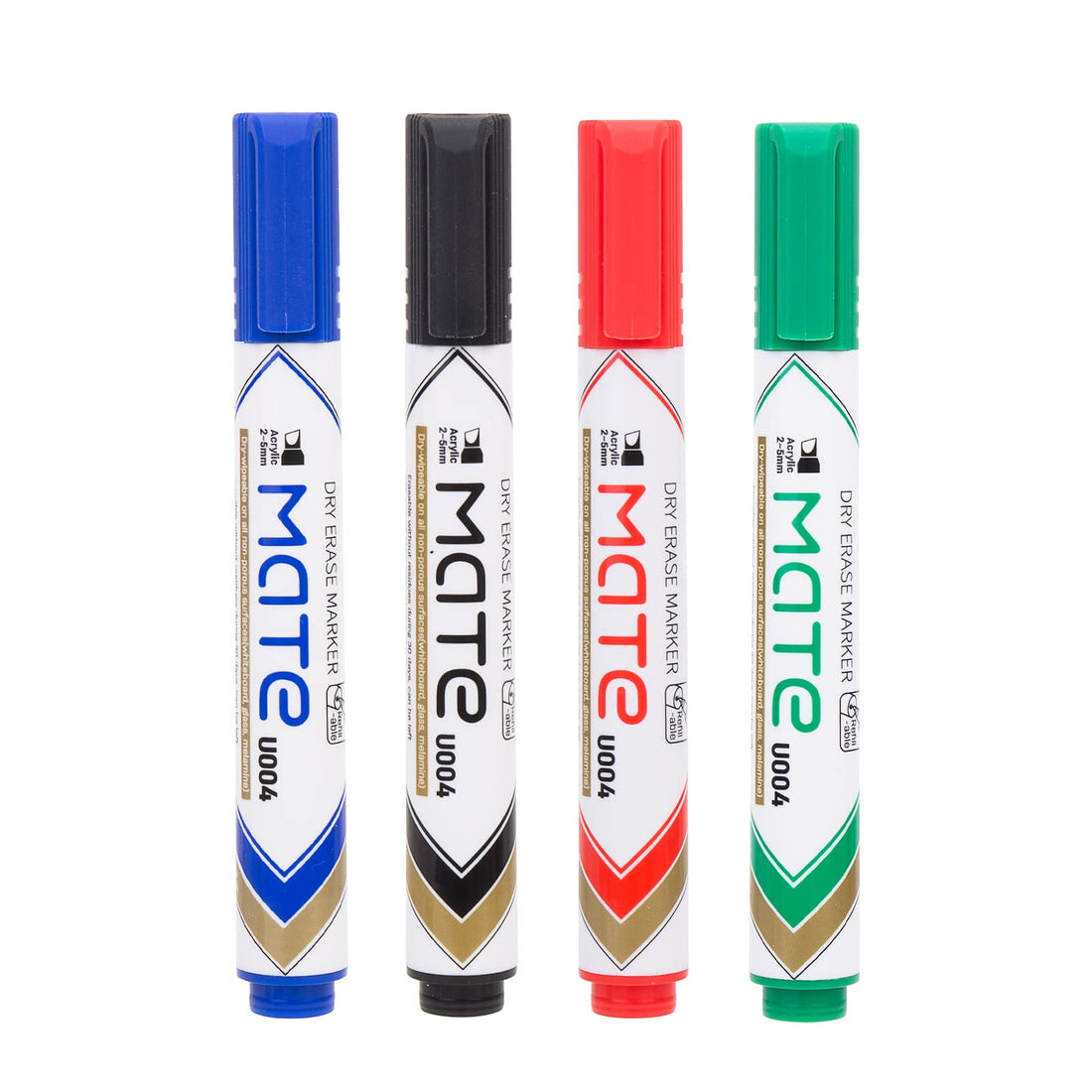 DELI Whiteboard Marker, Low Odor Dry Erase Marker, Chisel Tip Markers, Presentation Supplies for School, Home, Office, Easy to Erase and Refillable, Pack of 4
