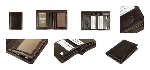 Three Angels GENUINE LEATHER Wallet & Credit Card Holder for Men (Brown)