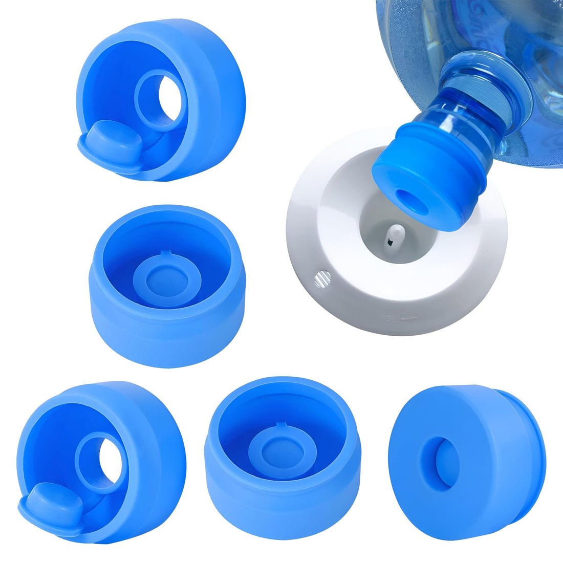 Reusable Water Cap - Three Durable Silicone Lids for 5 Gallon Balls, Designed to Prevent Spills and Fit 55mm Bottles, Large for Daily Use