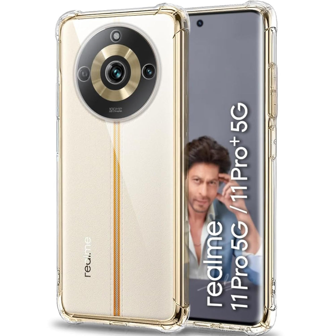 (Realme 11 Pro+ Plus 5G) Clear Case Soft TPU Bumper Silicone Bumper Reinforced Corner Full Camera Protection Cover for Oppo Realme 11 Pro Plus 5G