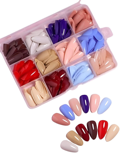 NAIL ESSENTIALS - Get the perfect nail kit with 12 beautiful colors in different sizes, perfect to pamper yourself with ease with style and grace, anytime, anywhere!