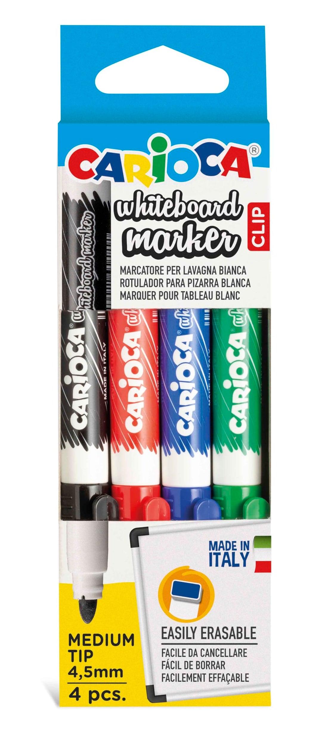 Carioca whiteboard marker set of 4 - multi color