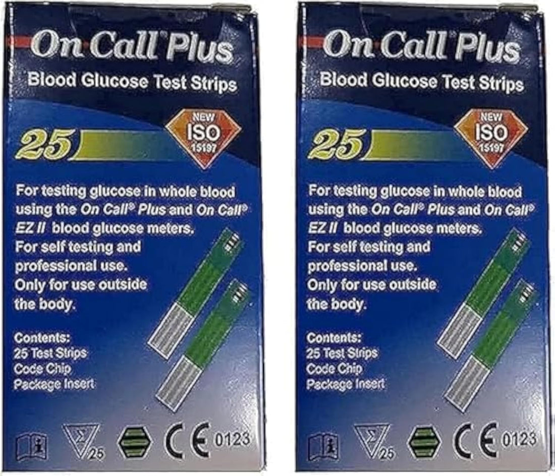 On call plus Blood Glucose testing strips 50 strips, Blue